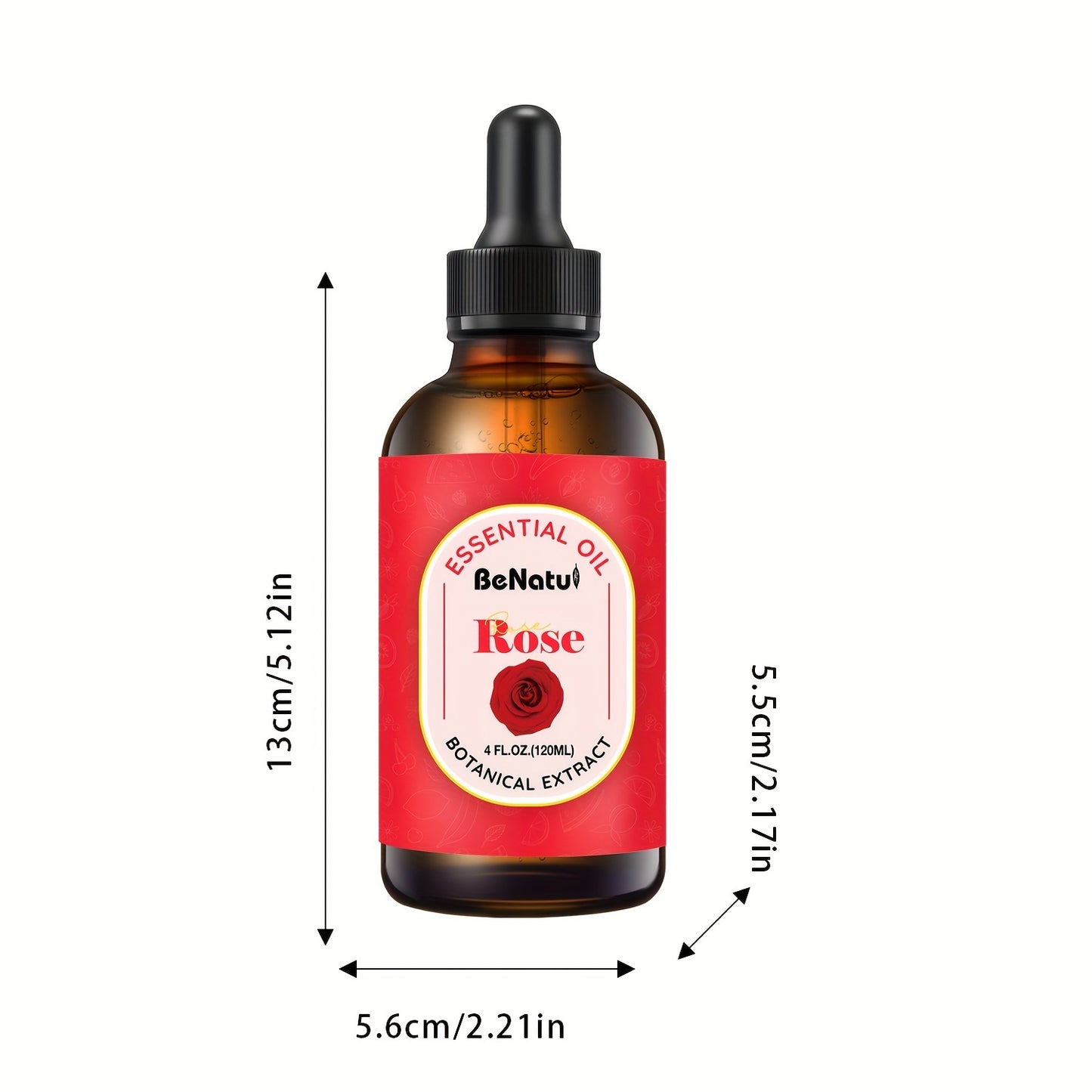 4 FL. OZ./ 4.06 oz ROSE Essential Oil, Rose Body Oil Helps Moisturize And Protect Skin, Retains Skin Moisture, Makes Skin Feel Softer, Suitable For Face, Body, Skin Care, Nail And Hair