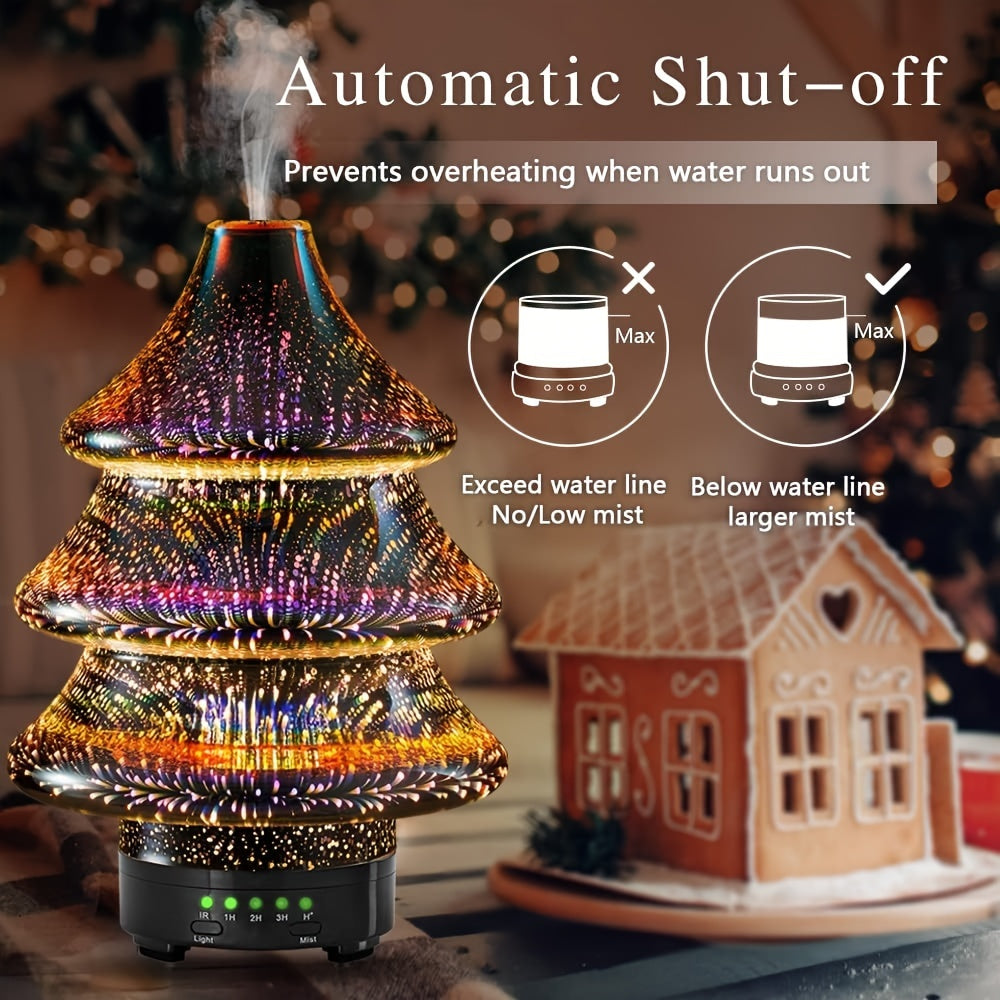 Aromatherapy Essential Oil Diffuser Rotatable Christmas Tree Essential Oil Humidifier Cool Mist Aroma Diffuser Noiseless Diffuser Waterless Diffuser Auto-Off Time Setting Diffuser For Home Office