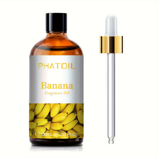 PHATOIL 1pc 100ml/3.38Fl.Oz Banana Fragrance Oils For Diffusers Humidifier Candle Making