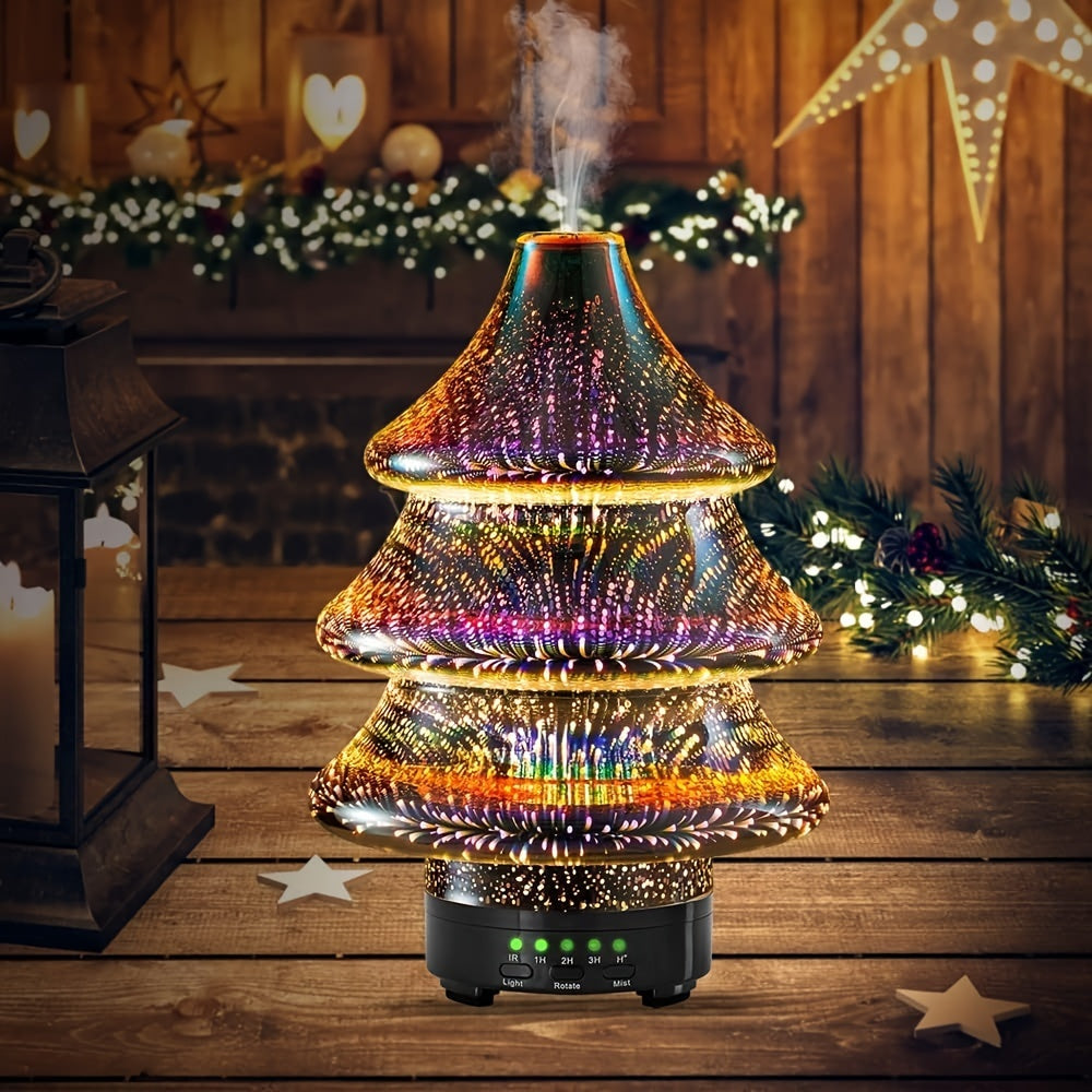 Aromatherapy Essential Oil Diffuser Rotatable Christmas Tree Essential Oil Humidifier Cool Mist Aroma Diffuser Noiseless Diffuser Waterless Diffuser Auto-Off Time Setting Diffuser For Home Office