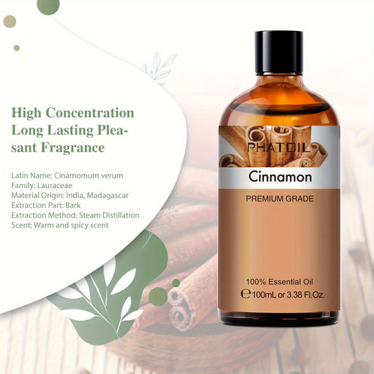 1 Bottle of 100ml Pure Cinnamon Essential Oil for Aromatherapy, Diffusers & Humidifiers