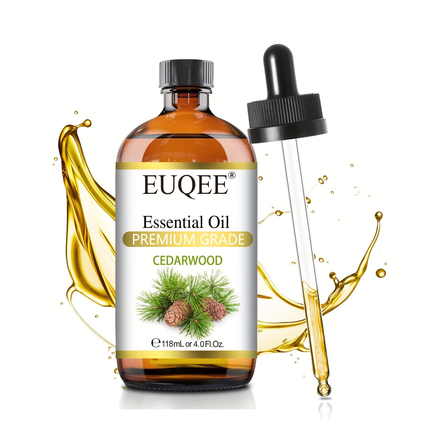 EUQEE 1pc Cedarwood Essential Oils 118ml/4Fl.Oz For Diffuser, Candle Making, Humidifier