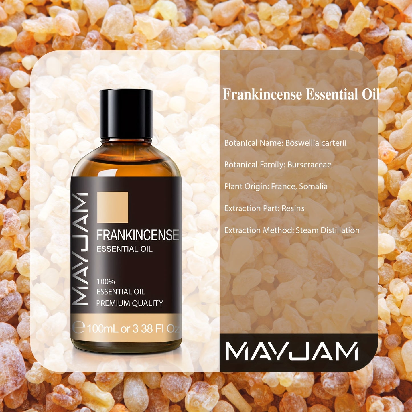 MAYJAM 1pc 100ml/3.38Fl.Oz Frankincense Essential Oils For Reed Diffusers Humidifier